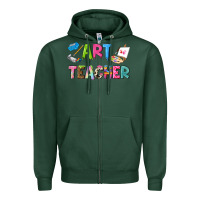 Sports Green art teacher Zipper Hoodie - NancyCooperArtShop