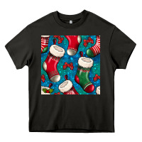 Asphalt christmas socks seamless pattern Heavy Core Tee - BundleAndBundleShop