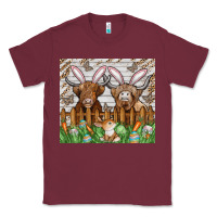 Burgundy easter cow Classic Tee - CowhideDigitalArt