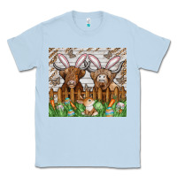 Dusty Blue easter cow Classic Tee - CowhideDigitalArt