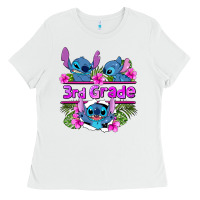 White preview flower stitch 3rd grade Ladies Tee - AdoDesignShop