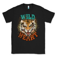Black wild heart tiger college western Classic Tee - NancyCooperArtShop
