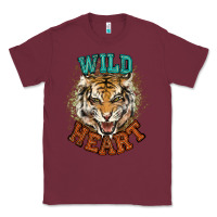 Burgundy wild heart tiger college western Classic Tee - NancyCooperArtShop