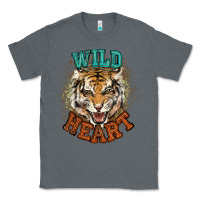 Charcoal Heather wild heart tiger college western Classic Tee - NancyCooperArtShop