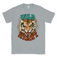 Heather Grey wild heart tiger college western Classic Tee - NancyCooperArtShop