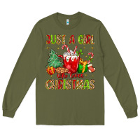 Army Green just a girl who loves christmas Long Sleeve Tee - MaliasSmallBusiness