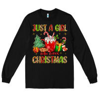 Black just a girl who loves christmas Long Sleeve Tee - MaliasSmallBusiness