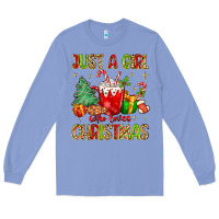 Colony Blue just a girl who loves christmas Long Sleeve Tee - MaliasSmallBusiness