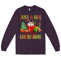 Plum just a girl who loves christmas Long Sleeve Tee - MaliasSmallBusiness