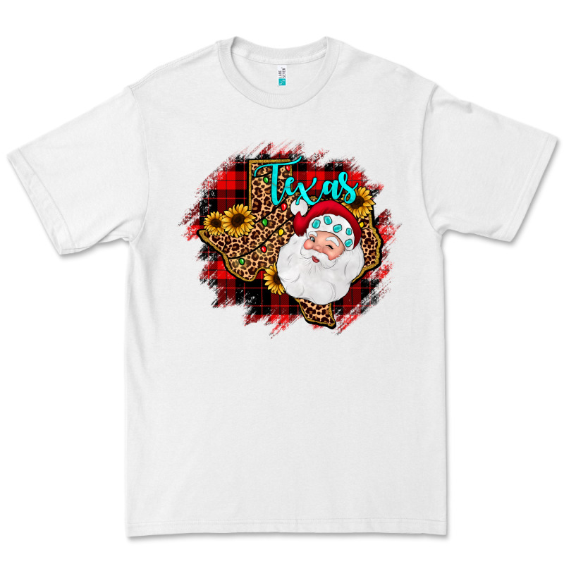 Texas Santa Wood Slice Ornament Premium Tee by JahusDesignShop | Teevron