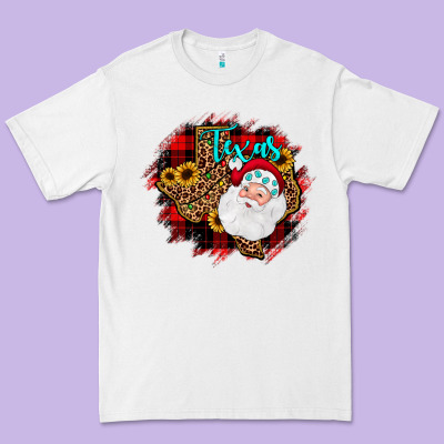 Texas Santa Wood Slice Ornament Premium Tee Designed By Jahusdesignshop