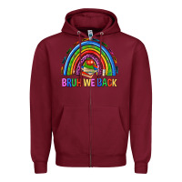Burgundy bruh we back Zipper Hoodie - NancyCooperArtShop