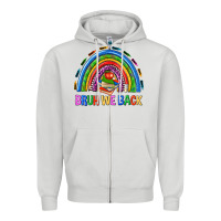 Dove Grey bruh we back Zipper Hoodie - NancyCooperArtShop