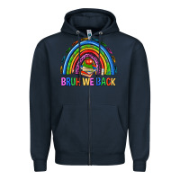 Navy bruh we back Zipper Hoodie - NancyCooperArtShop