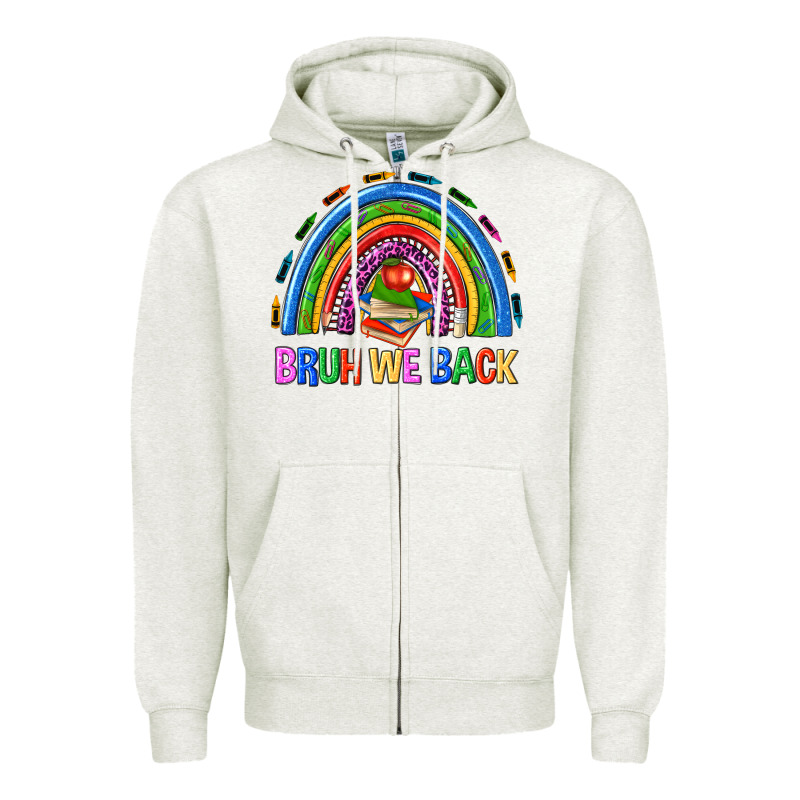 Bruh We Back Zipper Hoodie by NancyCooperArtShop | Teevron