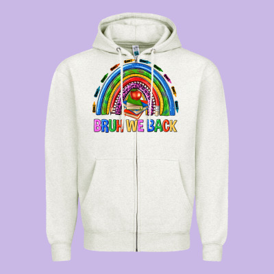 Bruh We Back Zipper Hoodie Designed By Nancycooperartshop
