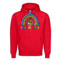 Red bruh we back Zipper Hoodie - NancyCooperArtShop