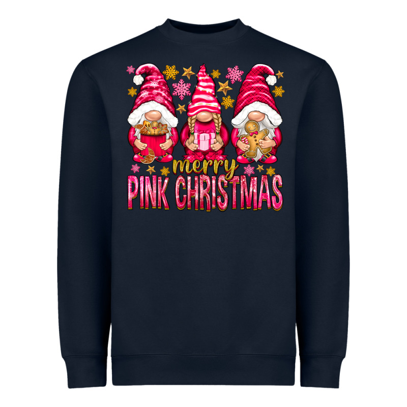 Merry Pink Christmas Gnomes Heavyweight Sweatshirt by NancyCooperArtShop | Teevron