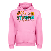 Fuchsia Pink she is strong Urban Hoodie - BundleAndBundleShop