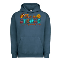 Pigment Midnight Navy she is strong Urban Hoodie - BundleAndBundleShop