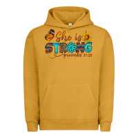 Pigment Peanut Butter she is strong Urban Hoodie - BundleAndBundleShop