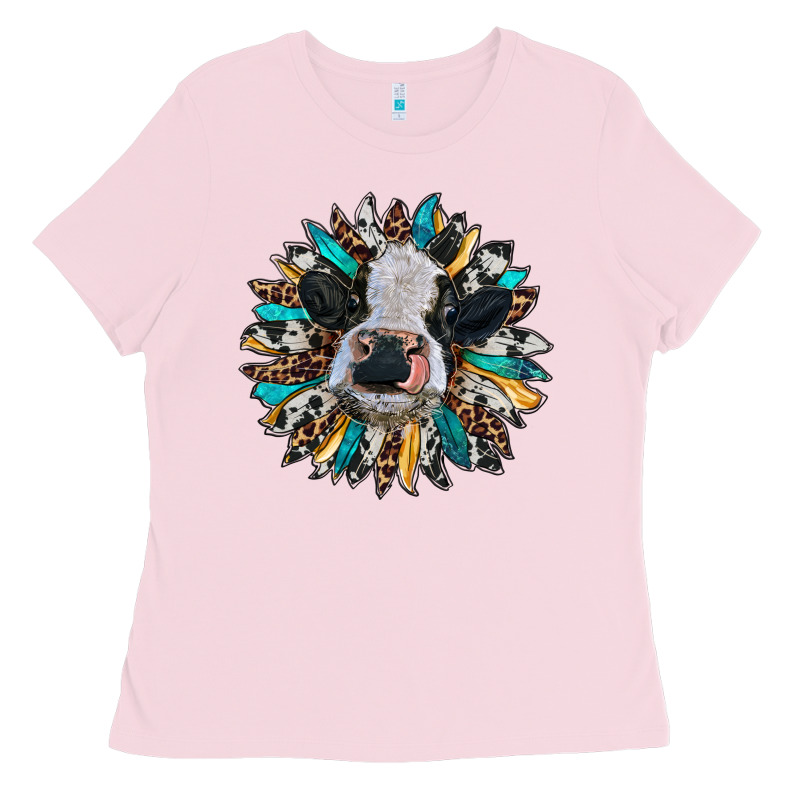 Baby Cow With Sunflower Ladies Tee by RanaPortraitStore | Teevron