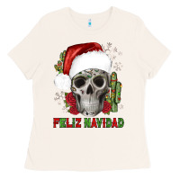 Bone feliz navidad skull cactus Ladies Tee - JahusDesignShop