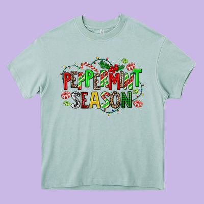 Peppermint Season Heavy Core Tee Designed By Adodesignshop
