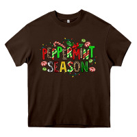 Chocolate Brown peppermint season Heavy Core Tee - AdoDesignShop