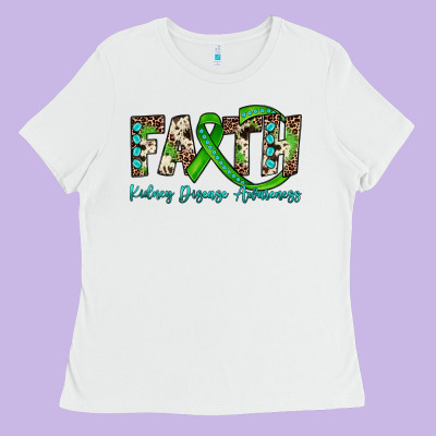 Faith Kidney Disease Awareness Ladies Tee Designed By Jahusdesignshop