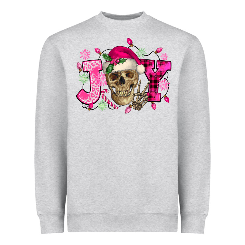 Pink Christmas Joy Skeleton Heavyweight Sweatshirt by NancyCooperArtShop | Teevron