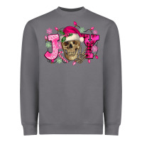 Storm Pink Christmas Joy skeleton Heavyweight Sweatshirt - NancyCooperArtShop