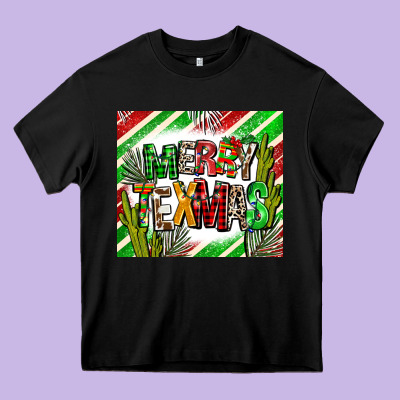 Merry Texmas  Christmas Heavy Core Tee Designed By Adodesignshop