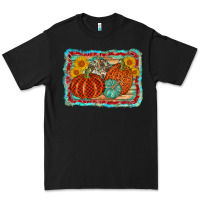 Black pumpkin sunflower Premium Tee - AdoDesignShop