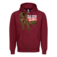 Burgundy DADDY SAURUS REX Zipper Hoodie - Bettercallsaul
