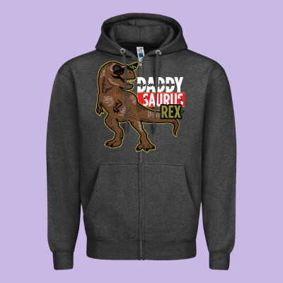 Daddy Saurus Rex Zipper Hoodie Designed By Bettercallsaul