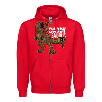 Red DADDY SAURUS REX Zipper Hoodie - Bettercallsaul