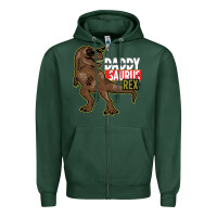 Sports Green DADDY SAURUS REX Zipper Hoodie - Bettercallsaul