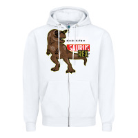 White DADDY SAURUS REX Zipper Hoodie - Bettercallsaul