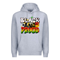 Heather Grey black and proud Premium Hoodie - CowGirlArtShop