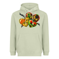Matcha juneteenth hearts Heavyweight Hoodie - CowGirlArtShop
