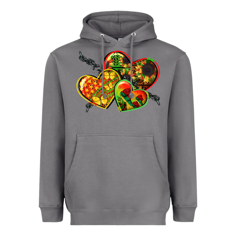 Juneteenth Hearts Heavyweight Hoodie by CowGirlArtShop | Teevron