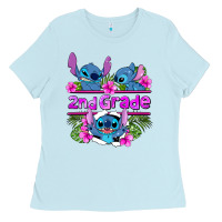 Baby Blue preview flower stitch 2nd grade Ladies Tee - AdoDesignShop