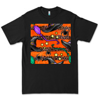 Black halloween witch hats leopard seamless pattern Premium Tee - BundleAndBundleShop