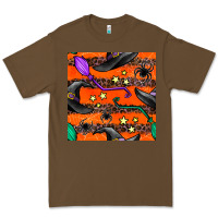 Cacao halloween witch hats leopard seamless pattern Premium Tee - BundleAndBundleShop