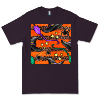 Plum halloween witch hats leopard seamless pattern Premium Tee - BundleAndBundleShop