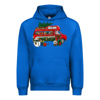 Cobalt christmas santa claus with retro van Urban Hoodie - BundleAndBundleShop
