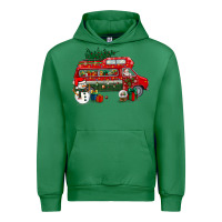 Emerald christmas santa claus with retro van Urban Hoodie - BundleAndBundleShop