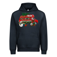 Navy christmas santa claus with retro van Urban Hoodie - BundleAndBundleShop