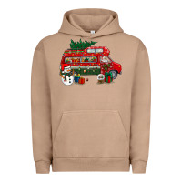 Pigment Burro christmas santa claus with retro van Urban Hoodie - BundleAndBundleShop